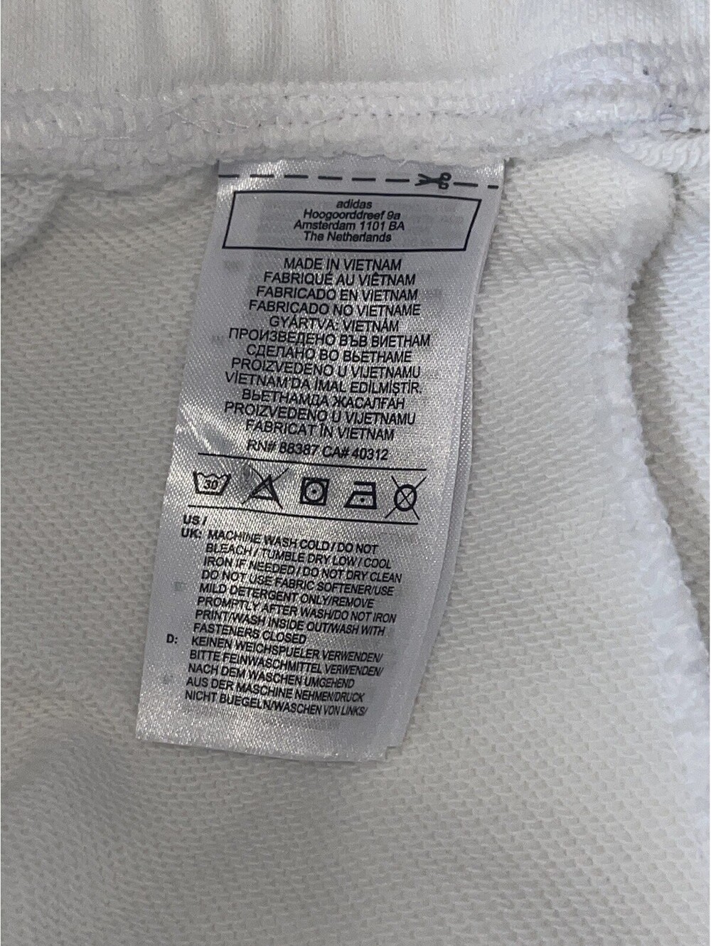 Adidas x Stella McCartney Sweatpants L White Drawstrings Logo Women Pockets FLAW - Picture 14 of 15